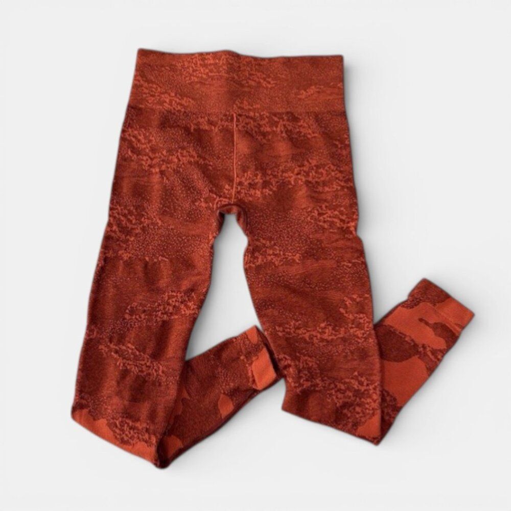 Gymshark Adapt Camo Seamless Legging Women XS Rust Textured Sportswear - Picture 4 of 7